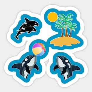 summer vibe with orca at sea Sticker